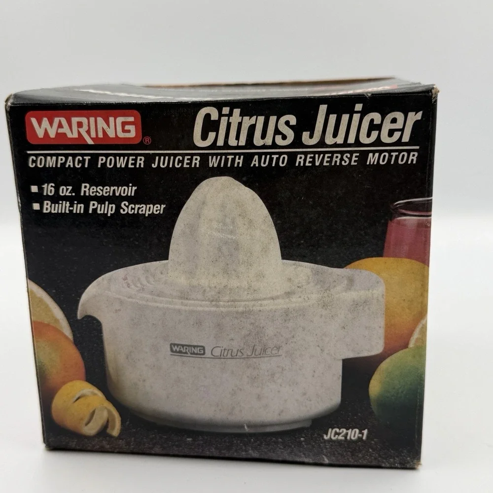 Vintage Waring JC210-1 Citrus Juicer White Electric w/ Original Box